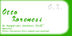 otto korencsi business card